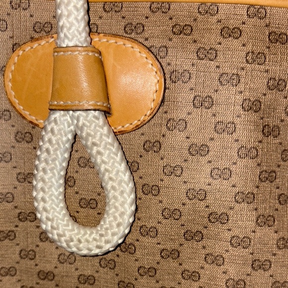 **Non-Authenticated** Vintage Gucci GG Canvas Leather Dual Braided Rope Handles - Picture 13 of 13